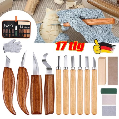 Holz schnitzmesser set 17x - schnitzmesser,