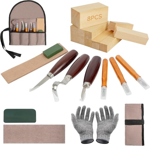 Holz schnitzmesser set 18x - holz,